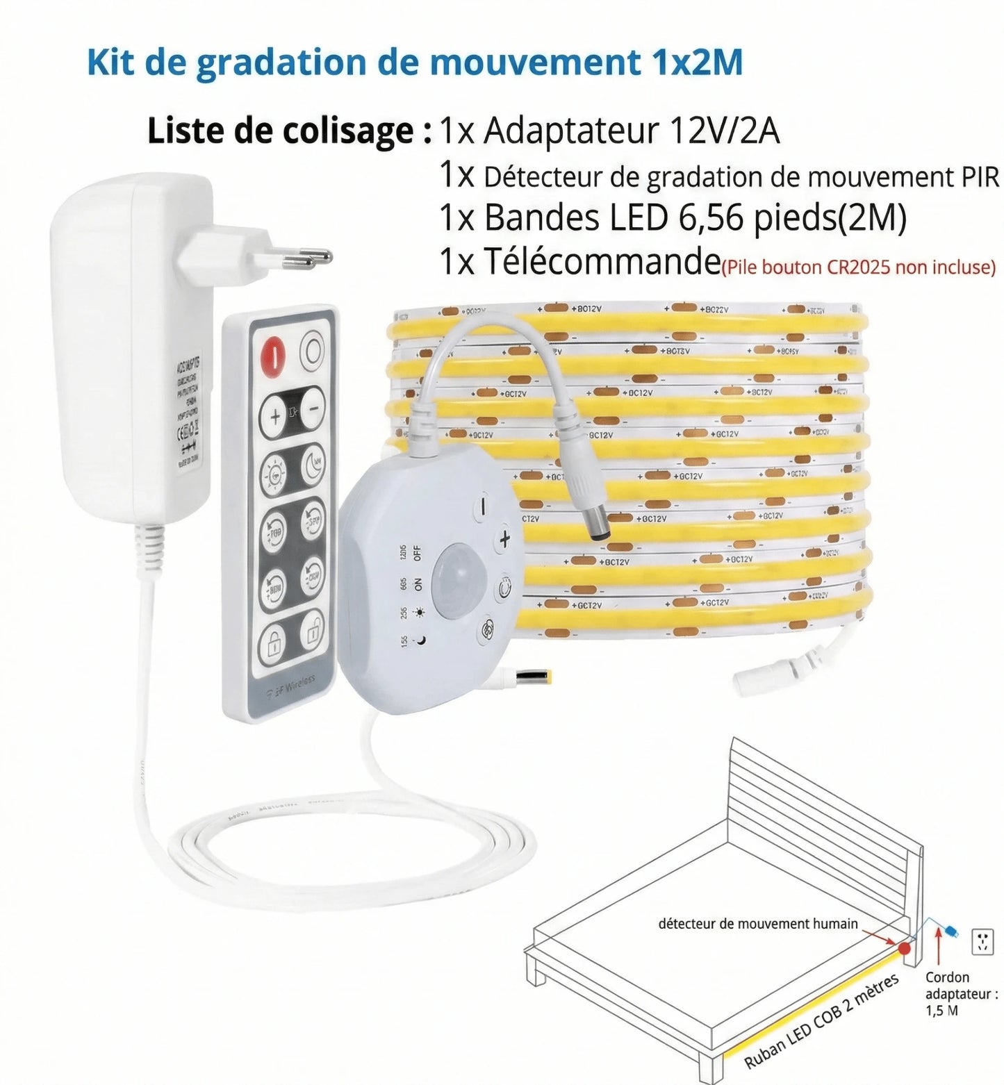 Bande Lumineuse Détecteur de Mouvement certifications CE ROHS UKCA — Mon Univers - Mes Lumières