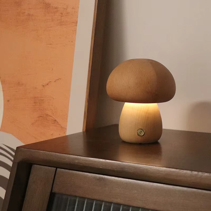 Lampe champignon en bois | Design Ambiance