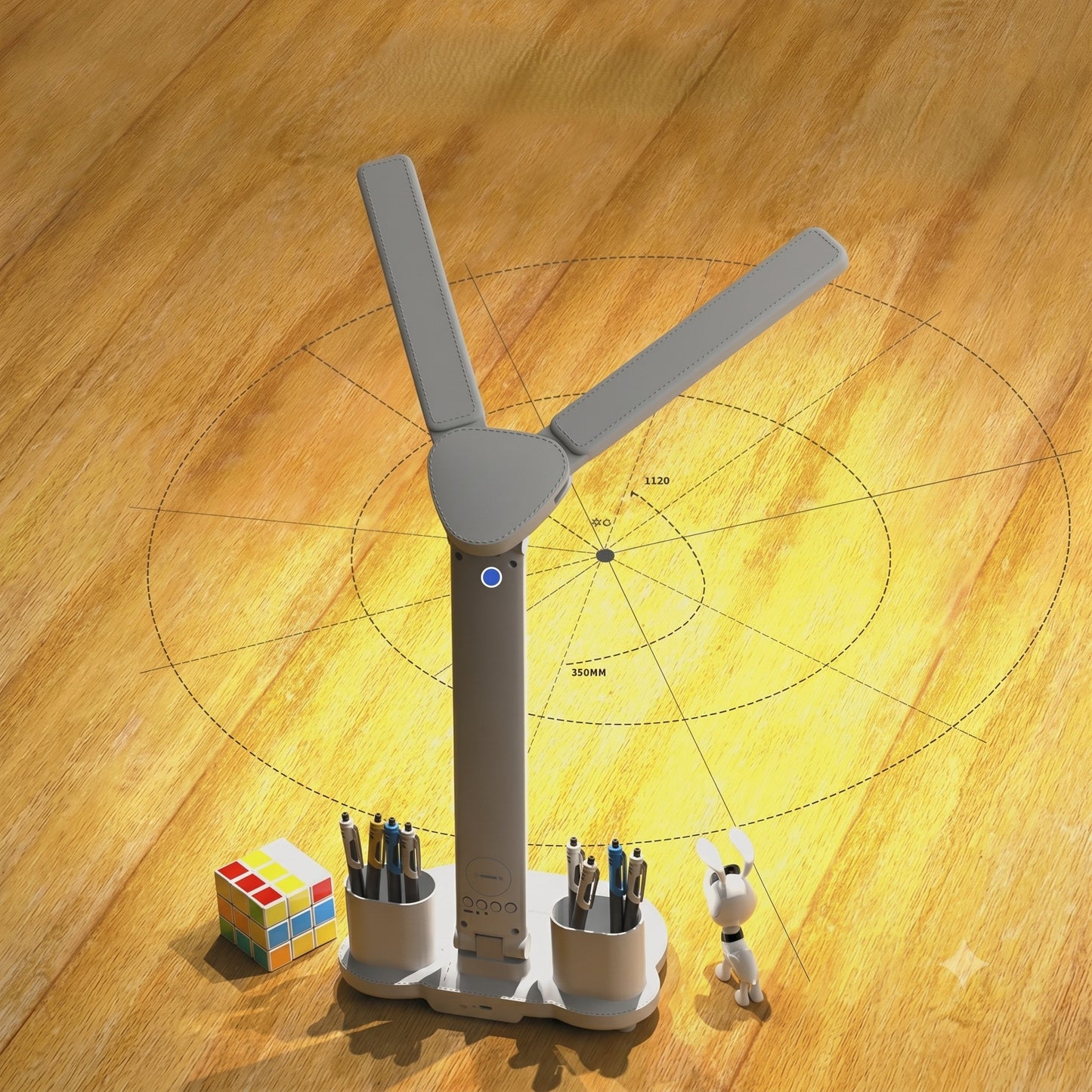Lampe Bureau LED Multifonction USB - Rangement & Horloge