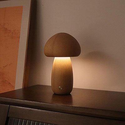 Lampe champignon en bois | Design Ambiance