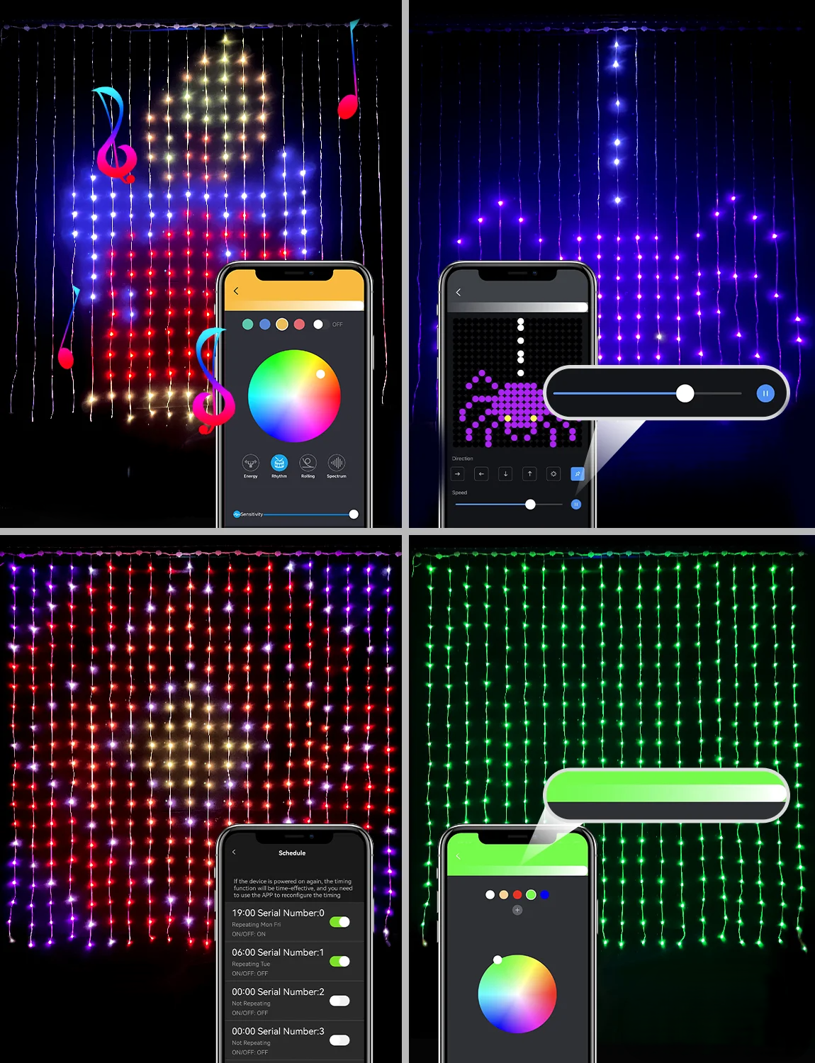 Rideau lumineux Led intelligent guirlande | ColorSync