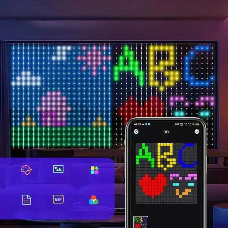 Application de contrôle Rideau LED SmartGlow smartphone couleurs effets Mon Univers - Mes Lumières