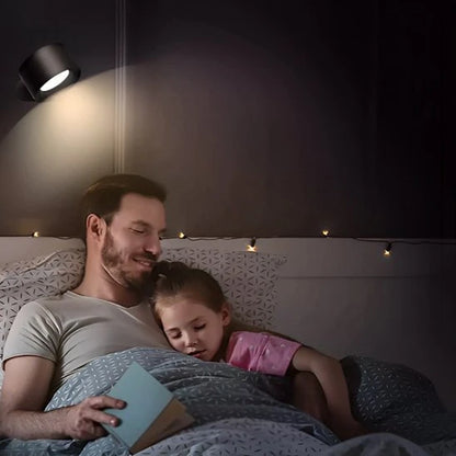 Applique Murale Chambre Design Nocturne Noir père et enfant lecture au lit éclairage doux — Mon Univers - Mes Lumières