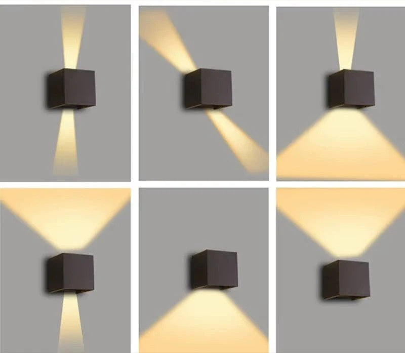 Applique Murale Cubique LED Noir 6 angles de faisceau bidirectionnel réglables — Mon Univers - Mes Lumières
