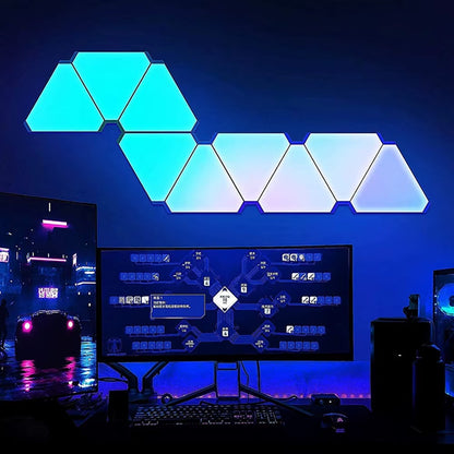 Applique Murale LED RGB Connectée triangles colorés mur décoration — Mon Univers - Mes Lumières