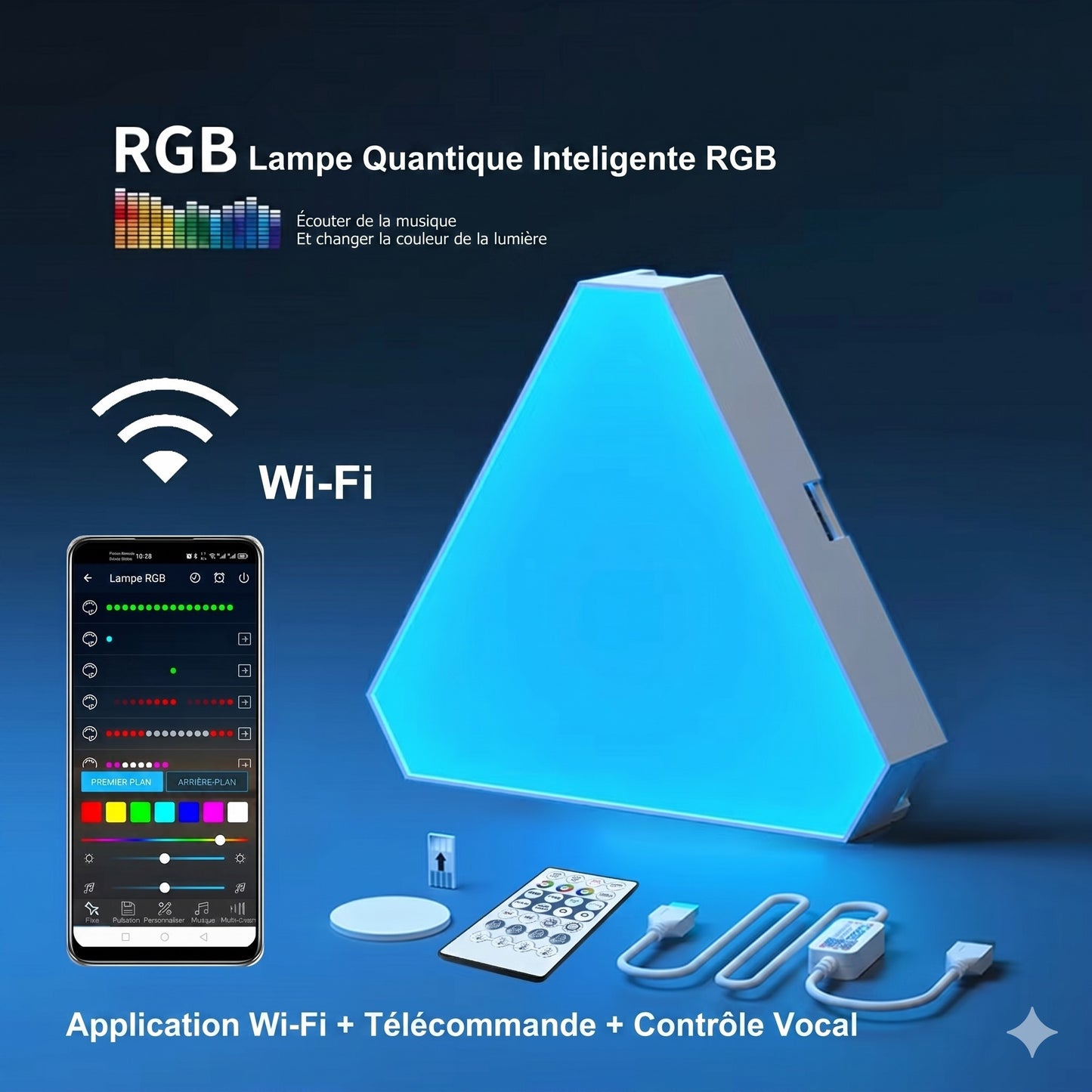 Applique Murale LED RGB Connectée version WiFi APP Alexa Google — Mon Univers - Mes Lumières
