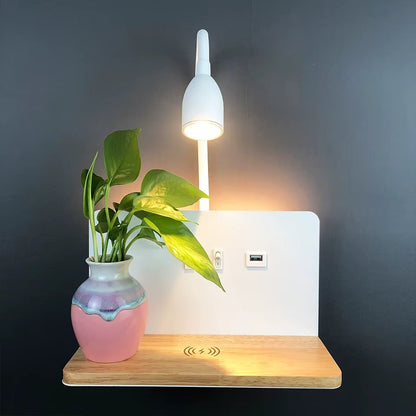 Applique murale pour chambre avec chargeur sans fil - Design Moderne