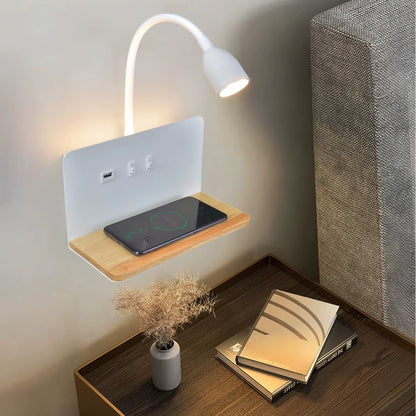 Applique murale pour chambre avec chargeur sans fil - Design Moderne