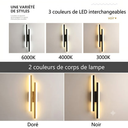 Applique murale 4 modèles variété styles doré noir gauche droit — Mon Univers - Mes Lumières
