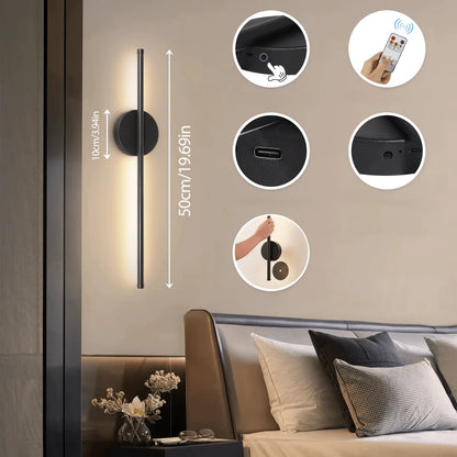 Applique murale LED ModernLight vue de profil finition Noir mat — Mon Univers - Mes Lumières