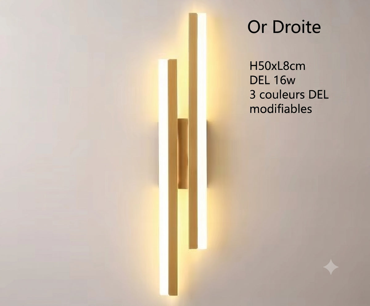Applique murale dorée côté droit vue produit — Mon Univers - Mes Lumières