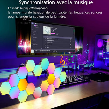 Applique Murale Hexagonale RGB LumiHome comparatif packs 3 8 12 20 24 40 pcs — Mon Univers - Mes Lumières