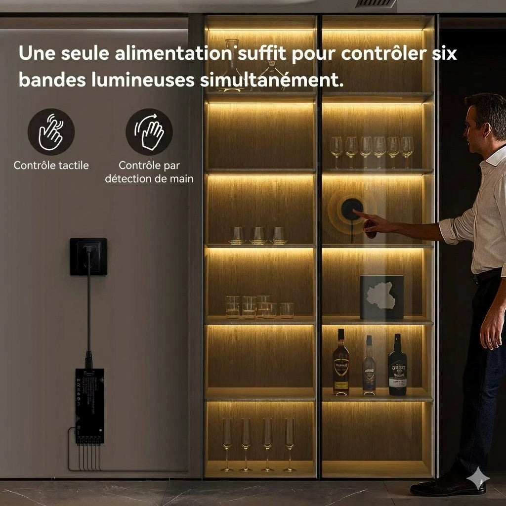 Bande LED PCB noire COB éclairage indirect meuble salon ambiance — Mon Univers - Mes Lumières