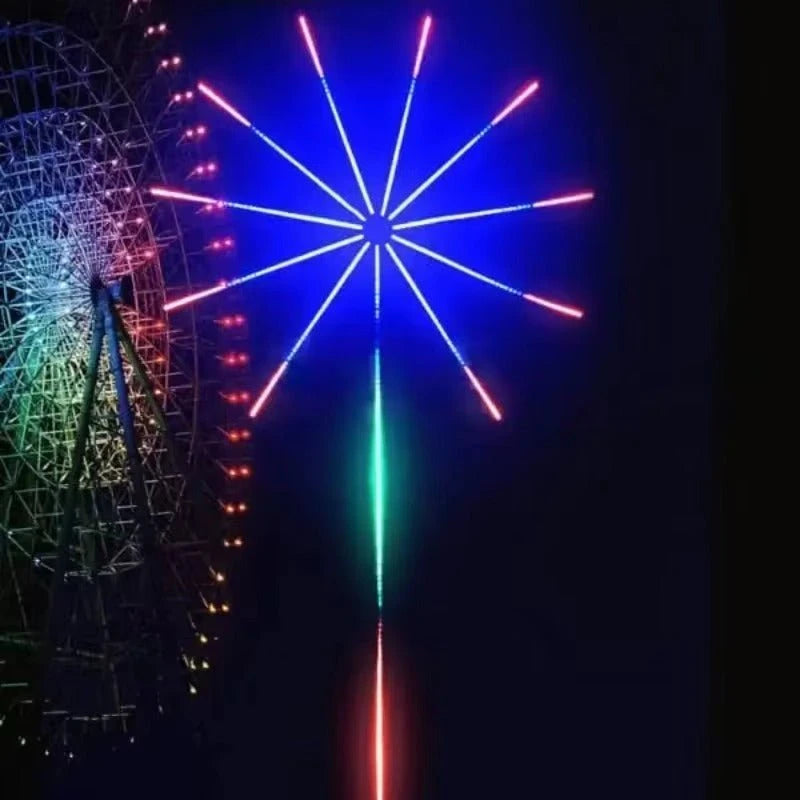 Bande LED SyncLight installée derrière écran gaming effet feu d’artifice — Mon Univers - Mes Lumières