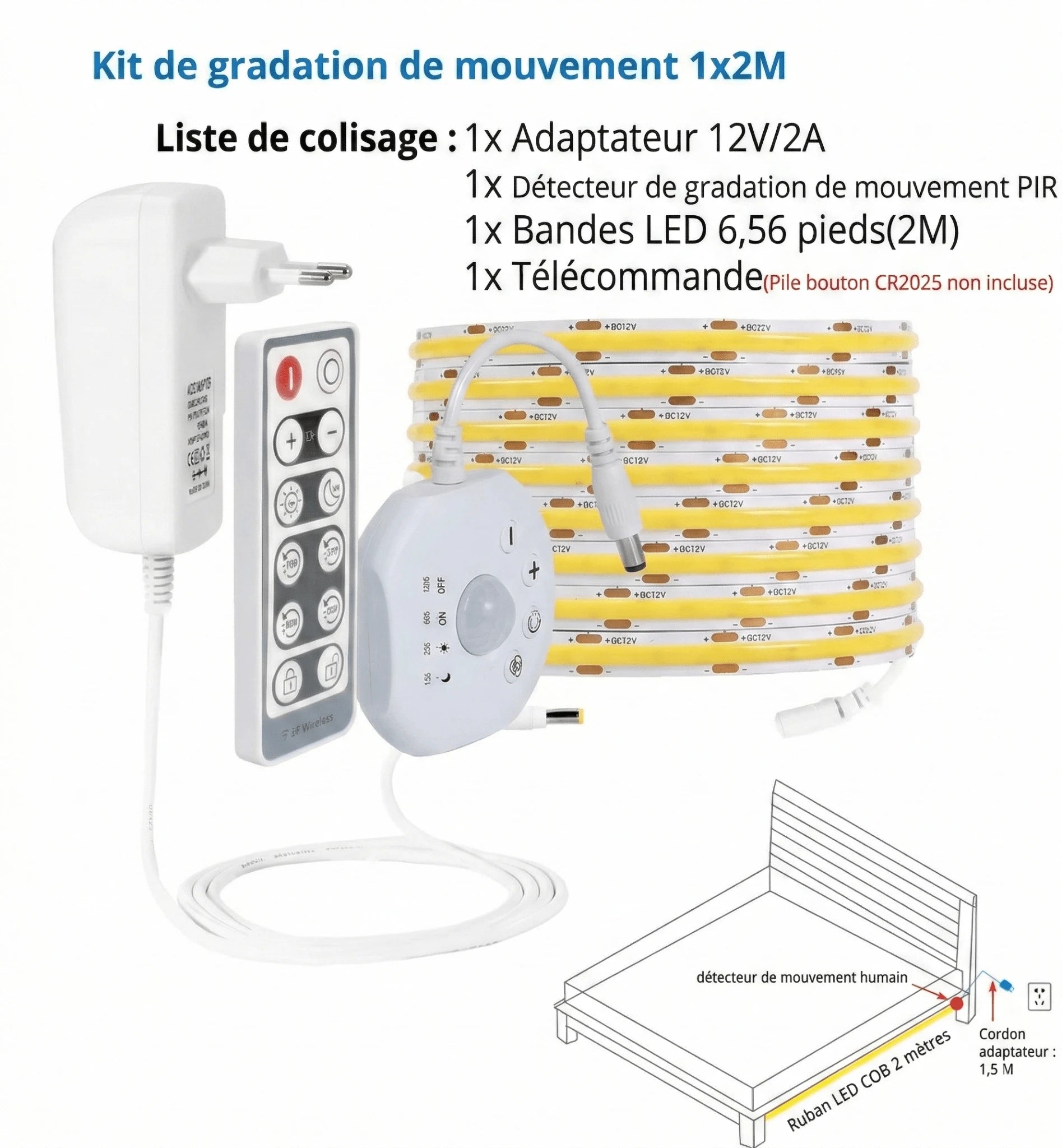 Bande Lumineuse Détecteur de Mouvement certifications CE ROHS UKCA — Mon Univers - Mes Lumières