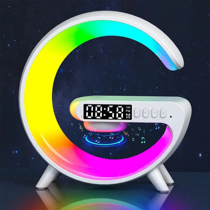 Design chevet Lampe Cosy RGB multicolore haut-parleur Bluetooth blanc