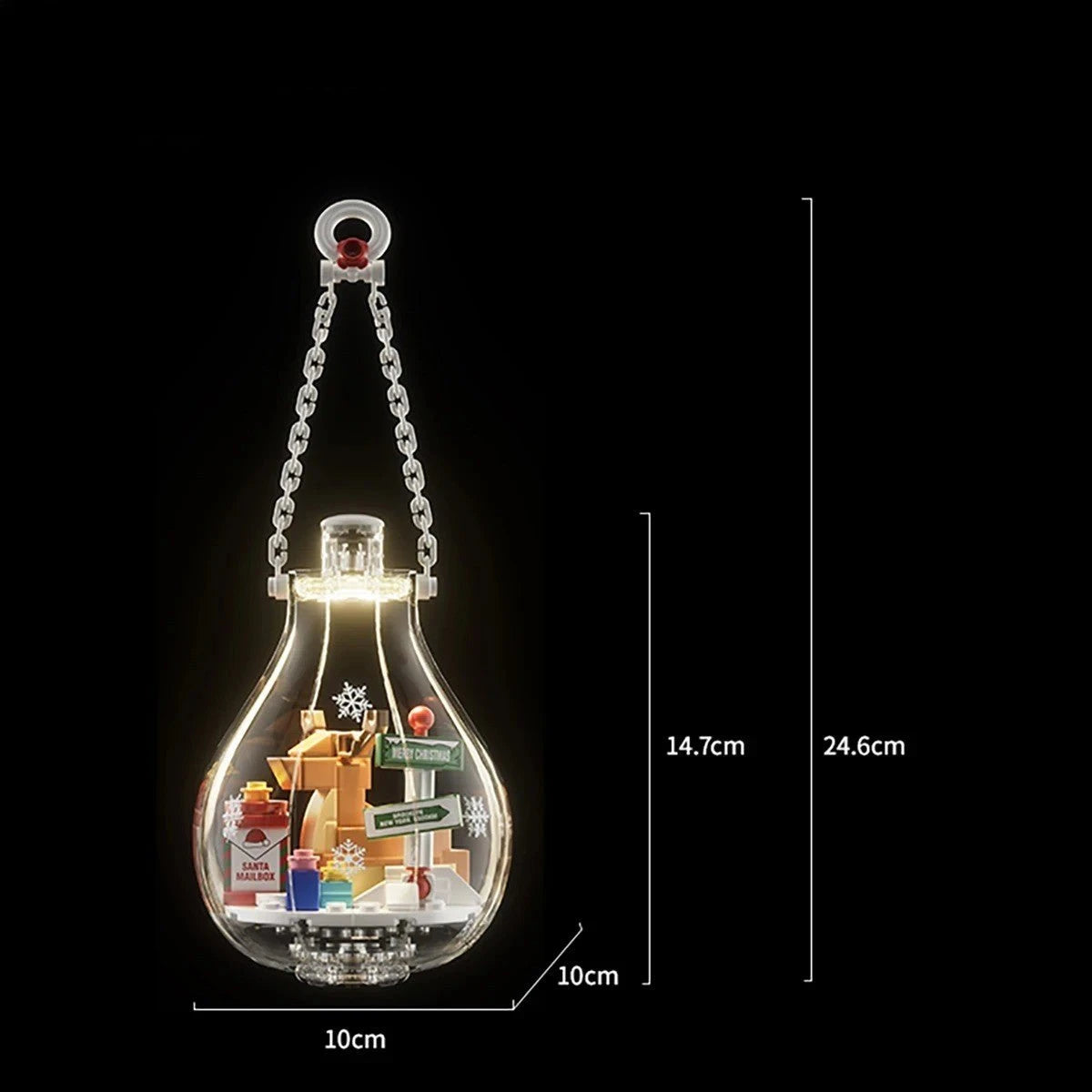 Dimensions et caractéristiques techniques de la boule de Noël lumineuse féerique