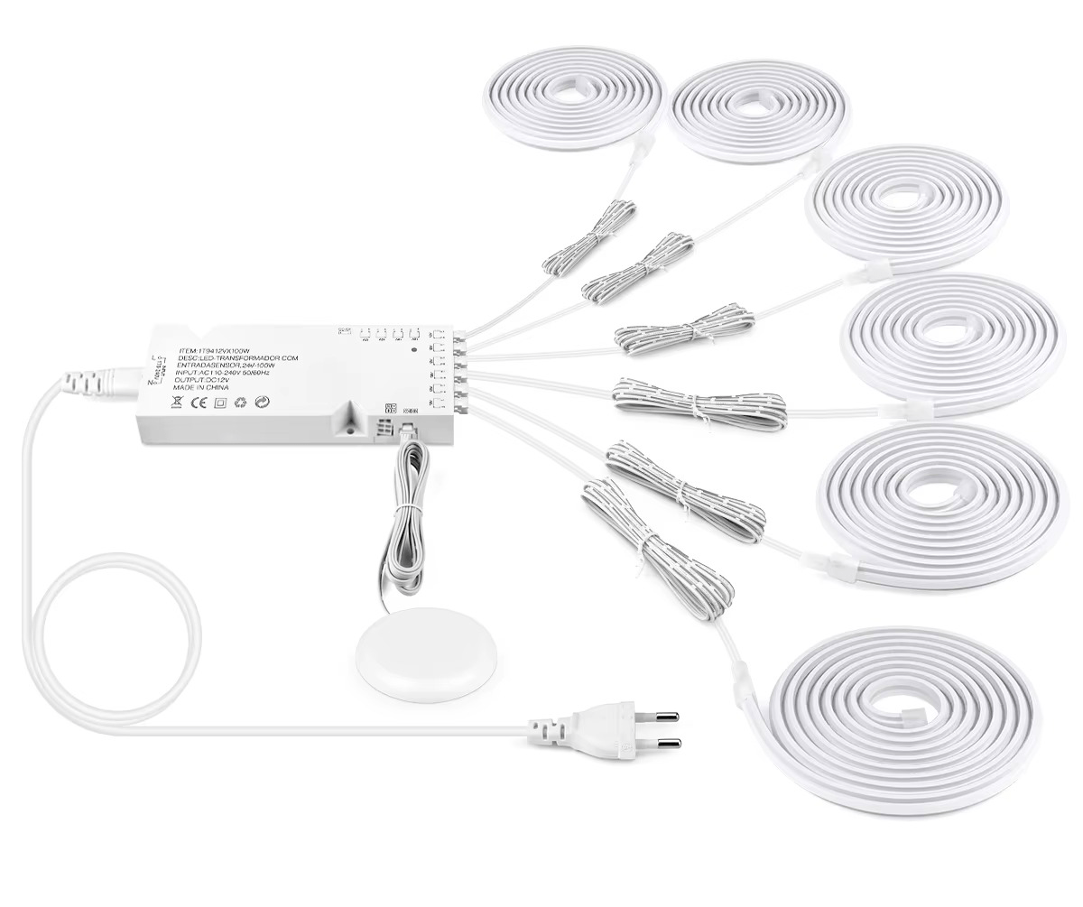 Kit bande LED COB tactile 6 bandes avec transformateur et capteur — Mon Univers - Mes Lumières