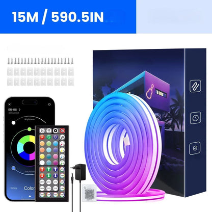 Kit complet bande LED 15M app télécommande RF alimentation EU