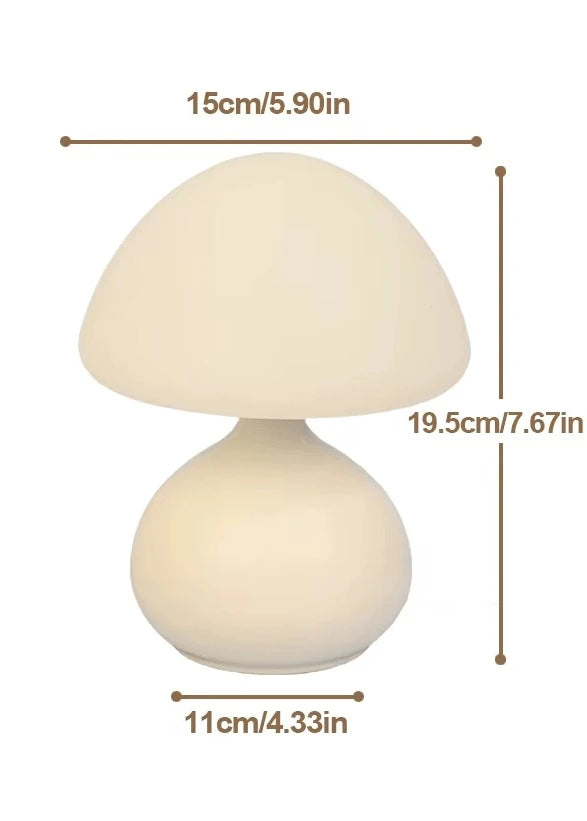Lampe Champignon Minimaliste blanche dimensions 15x19,5x11cm fond blanc — Mon Univers - Mes Lumières