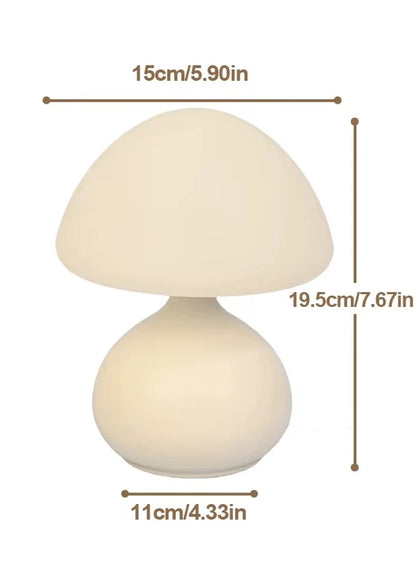 Lampe Champignon Minimaliste blanche dimensions 15x19,5x11cm fond blanc — Mon Univers - Mes Lumières