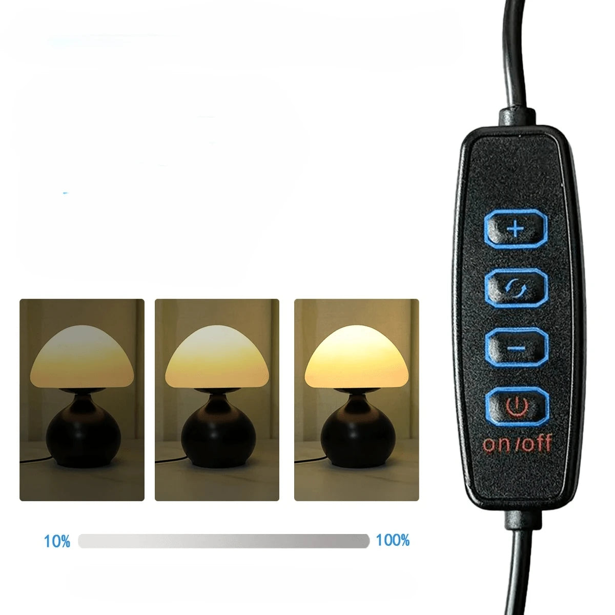 Lampe Champignon Minimaliste contrôleur gradation 3 intensités 10% à 100% — Mon Univers - Mes Lumières