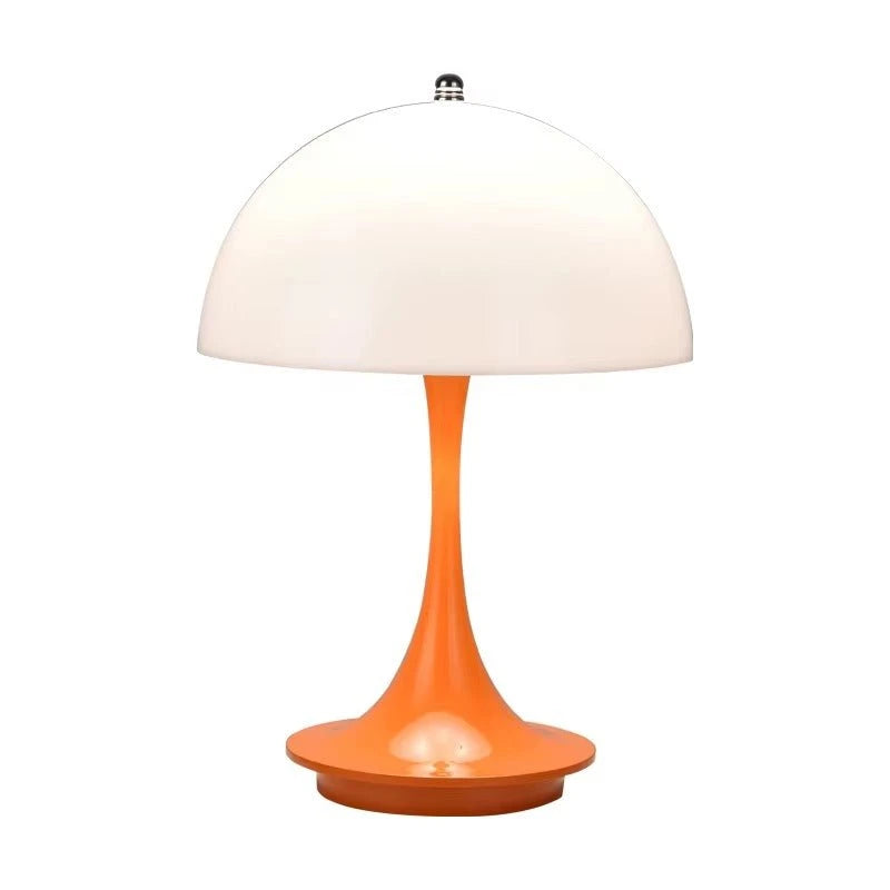 Lampe Champignon Rechargeable Éco-responsable coloris Orange fond blanc vue principale — Mon Univers - Mes Lumières