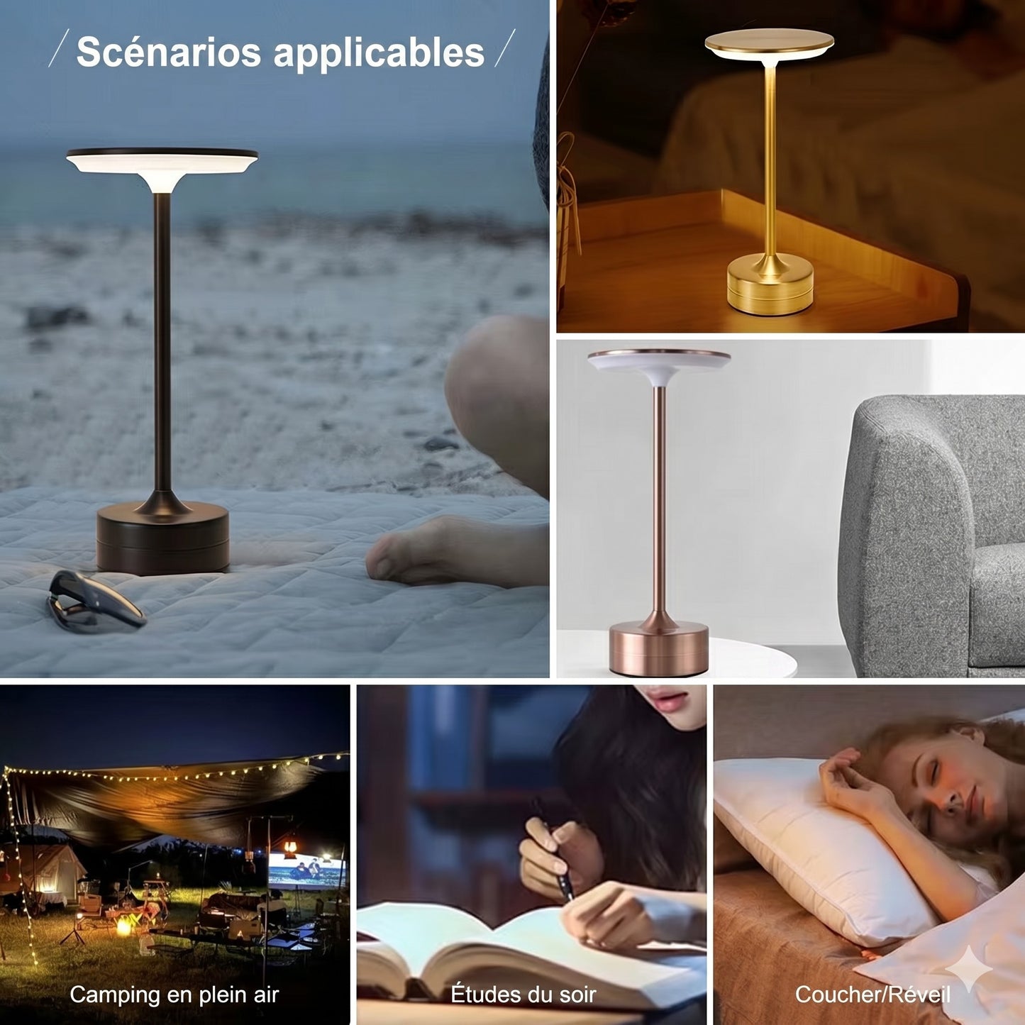 Lampe LED Portable Sans Fil ambiance terrasse extérieur nuit — Mon Univers - Mes Lumières