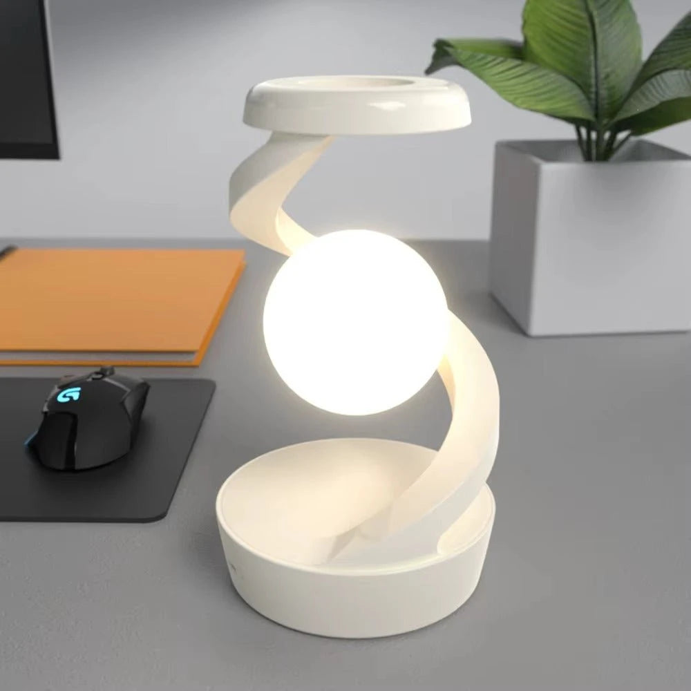 Lampe MagicGlow blanc sur bureau gaming souris Logitech plante — Mon Univers - Mes Lumières