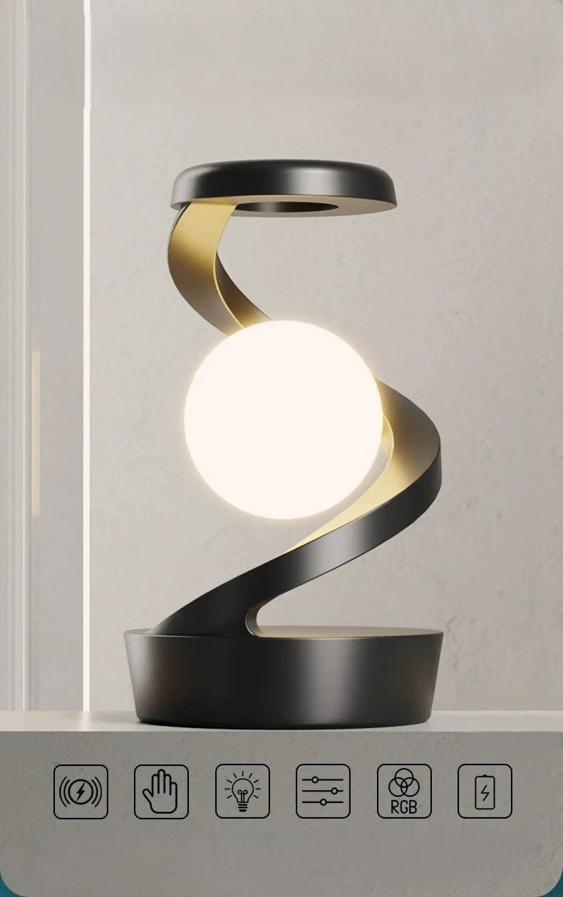 Lampe MagicGlow charbon vue de face fonctions tactile RGB recharge — Mon Univers - Mes Lumières