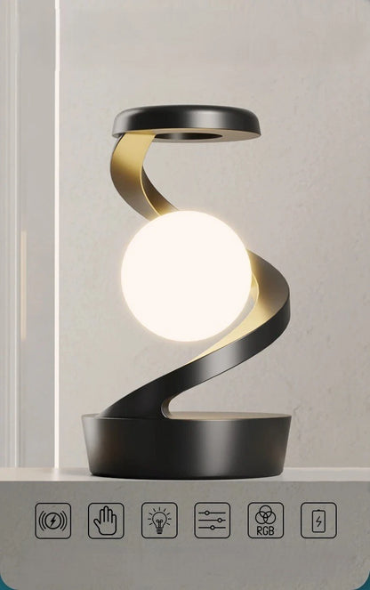 Lampe MagicGlow charbon vue de face fonctions tactile RGB recharge — Mon Univers - Mes Lumières
