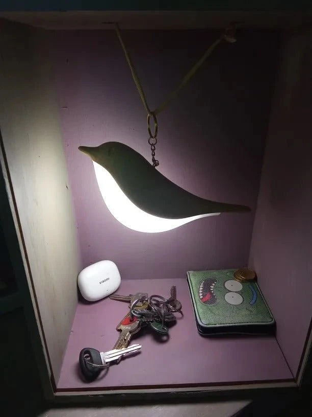 Lampe Oiseau Zen suspendue niche lumière blanche clés portefeuille — Mon Univers - Mes Lumières
