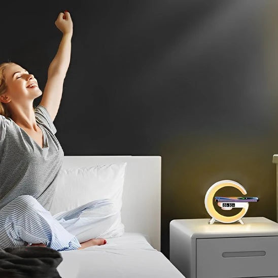 Lampe chevet design Cosy réveil femme chambre lumière chaude blanc