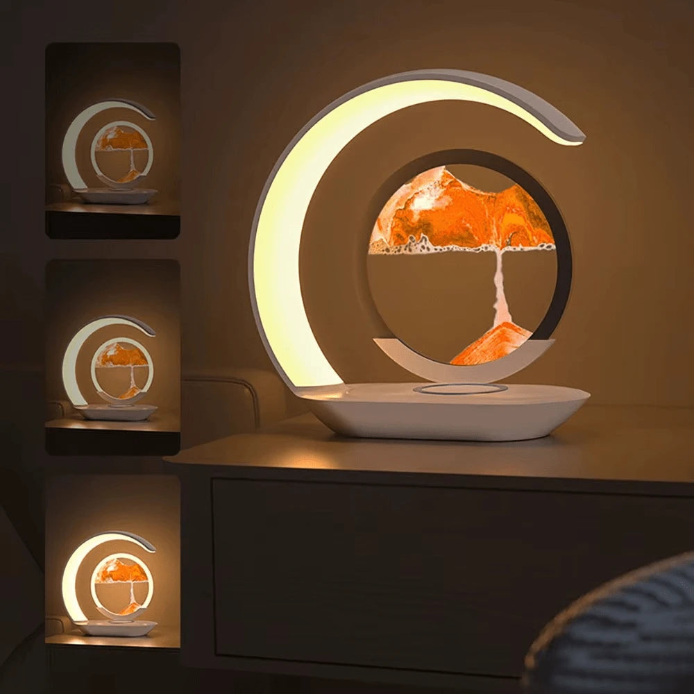 Lampe de Bureau LED Quicksand Zen 3-en-1 Orange 3 positions sablier effet méditatif chambre — Mon Univers - Mes Lumières