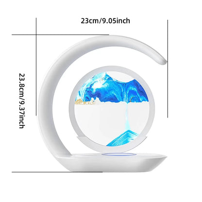 Lampe de Bureau LED Quicksand Zen 3-en-1 dimensions 23cm x 23,8cm coloris Bleu — Mon Univers - Mes Lumières