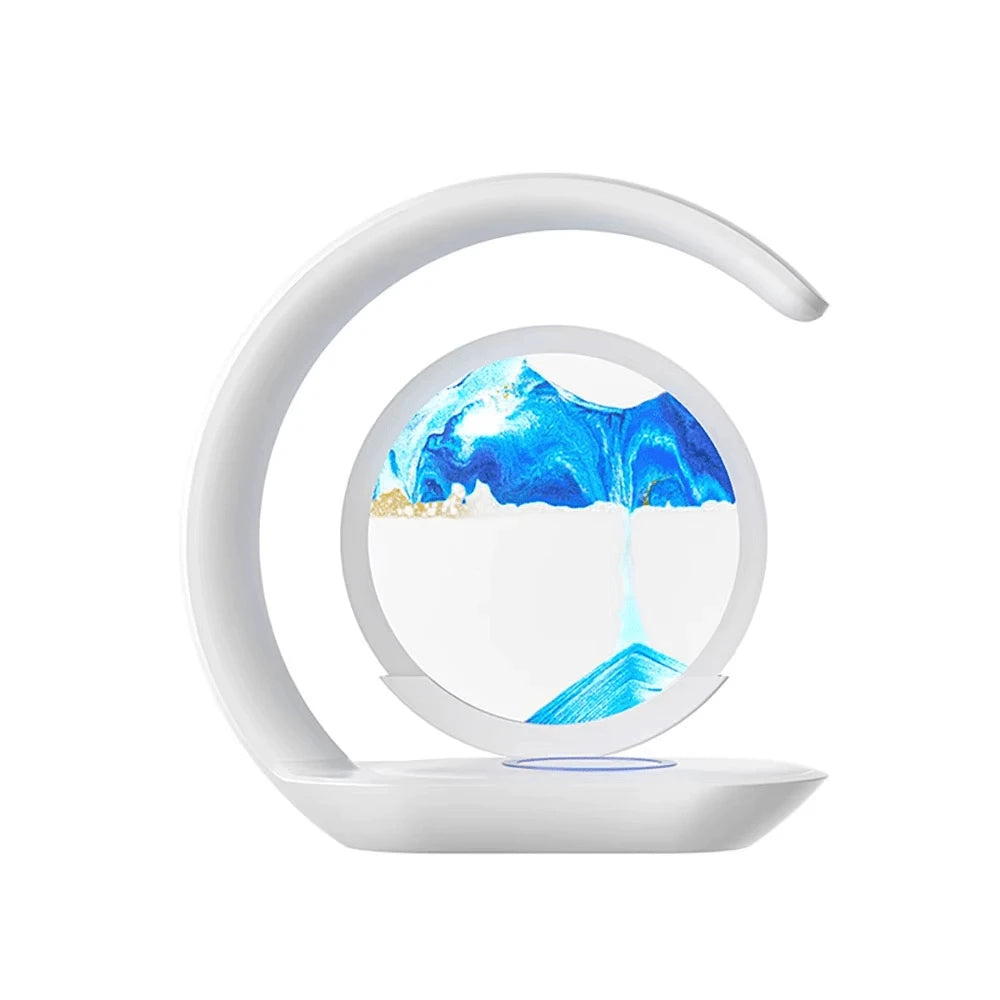 Lampe de Bureau LED Quicksand Zen 3-en-1 packshot coloris Bleu fond blanc — Mon Univers - Mes Lumières