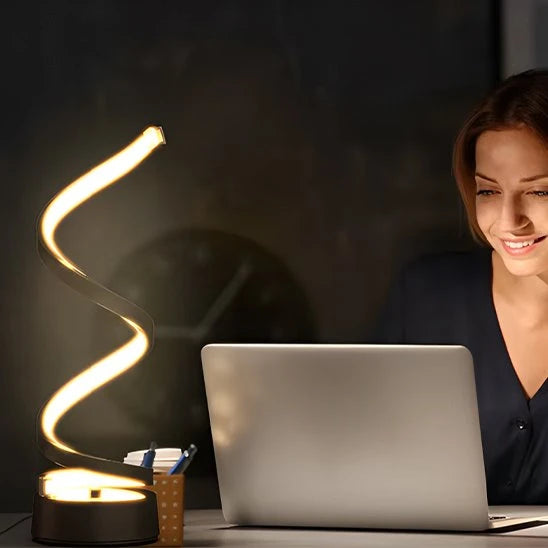 Lampe de Chevet Spirale LED femme bureau spirale inversée lumière chaude — Mon Univers - Mes Lumières