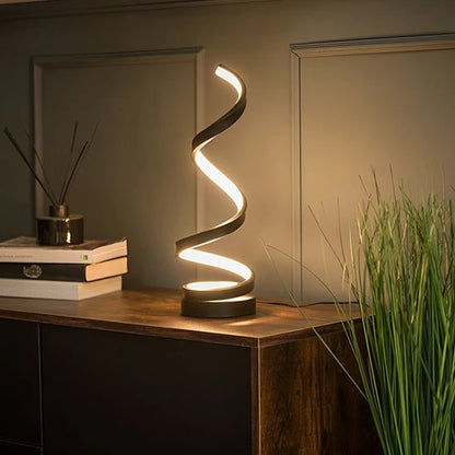 Lampe de Chevet Spirale LED inversée meuble salon plante ambiance — Mon Univers - Mes Lumières