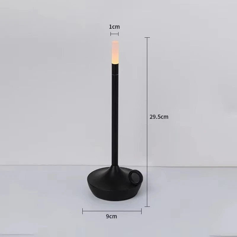 Lampe de Table Design Optimal noire dimensions 29,5cm x 9cm fond blanc — Mon Univers - Mes Lumières