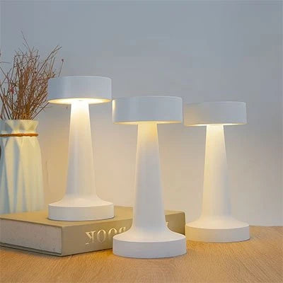 Lampe de Table LED Design Premium 3 lampes Blanches allumées livre pampa ambiance chaleureuse — Mon Univers - Mes Lumières