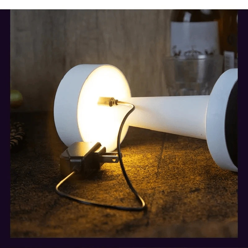 Lampe de Table LED Design Premium Blanche rechargeable USB câble visible nomade sans fil — Mon Univers - Mes Lumières