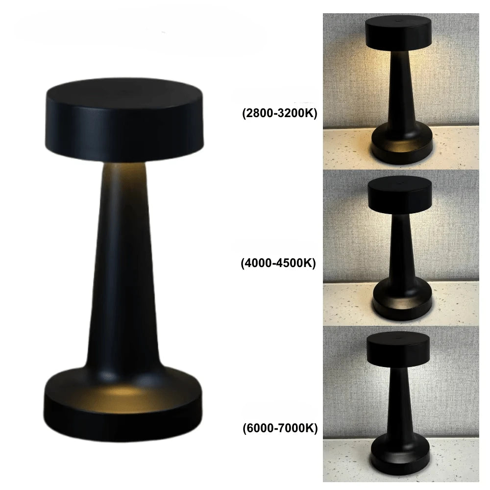 Lampe de Table LED Design Premium Noire fond blanc 3 températures 2800K 4000K 6000K — Mon Univers - Mes Lumières