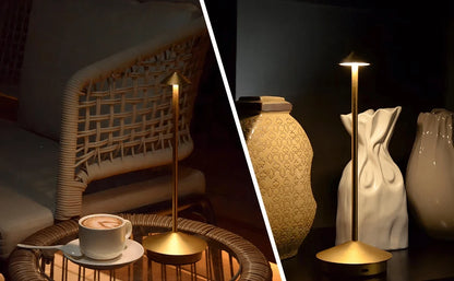 Lampe de Table LED Tactile Sans Fil posée sur table de chevet chambre — Mon Univers - Mes Lumières