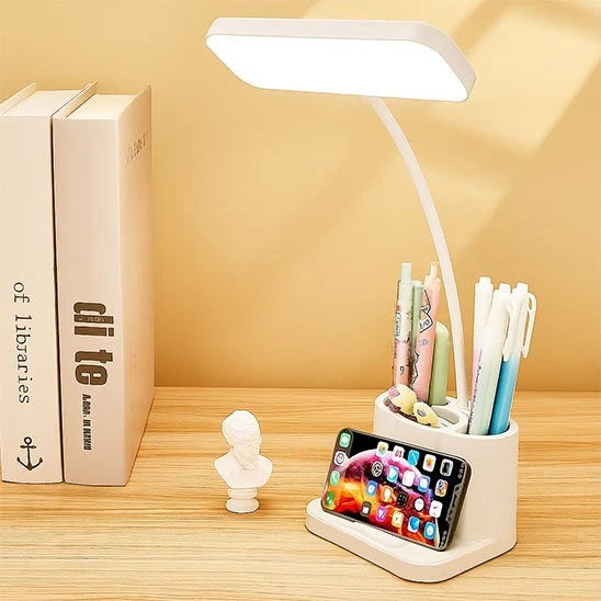 Lampe de bureau LED ErgoBright organiseur stylos smartphone livres bureau design — Mon Univers - Mes Lumières