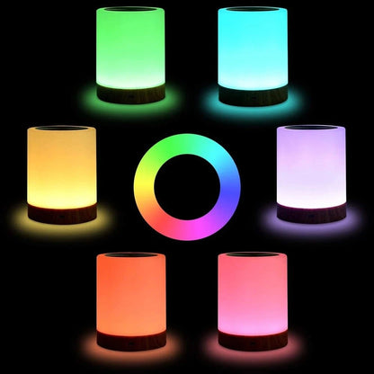 Lampe de chevet tactile RGB 13 couleurs palette complète démonstration fond noir — Mon Univers - Mes Lumières
