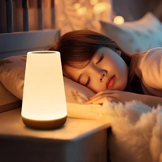 Lampe de chevet tactile RGB ronde lumière douce femme endormie chambre — Mon Univers - Mes Lumières
