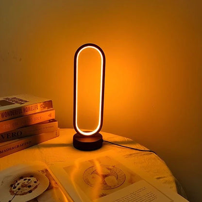 Lampe de table LED ovale noire lumière chaude ambrée ambiance cosy bureau — Mon Univers - Mes Lumières