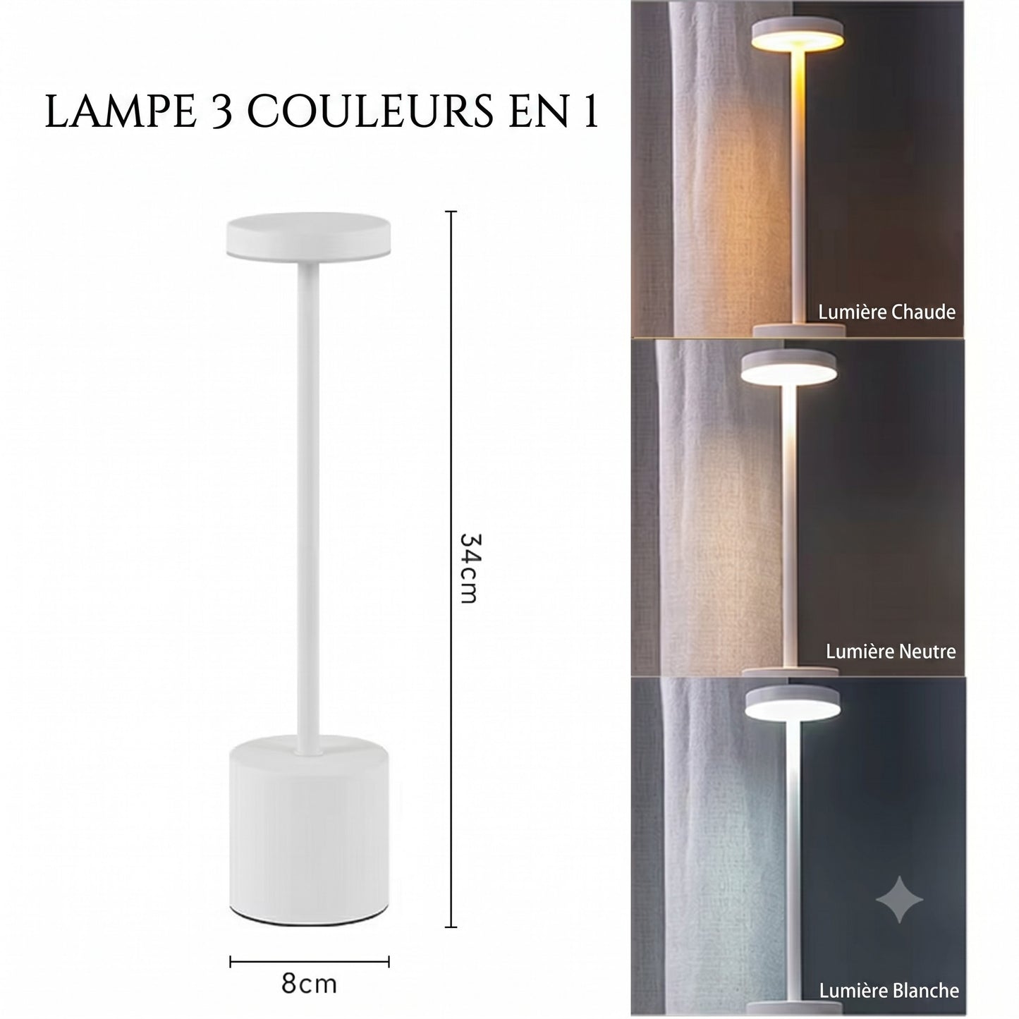 Lampe de table | LED Tactile Rechargeable