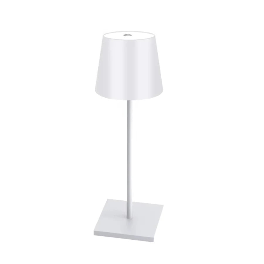 Lampe de table rechargeable Design Contemporain coloris Blanc packshot fond blanc — Mon Univers - Mes Lumières