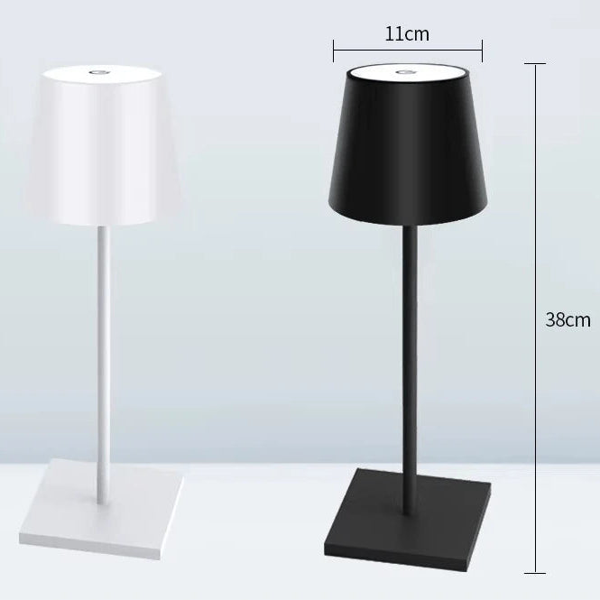 Lampe de table rechargeable Design Contemporain dimensions 11cm x 38cm coloris Blanc et Noir — Mon Univers - Mes Lumières